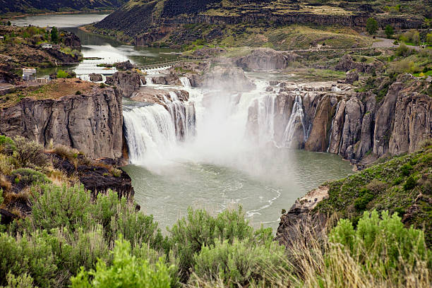 cascadas shoshone - idaho waterfall natural landmark extreme terrain fotografías e imágenes de stock