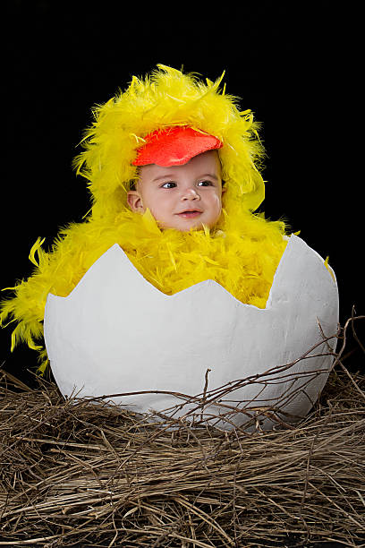 istock Baby in little chicken costume 174754994