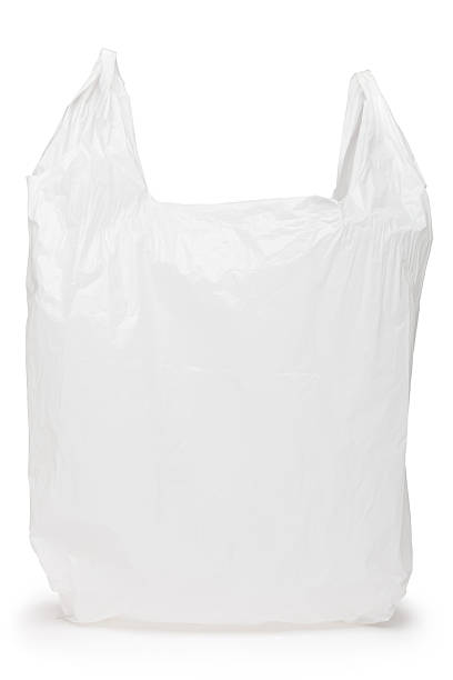 White plastic bag stock photo