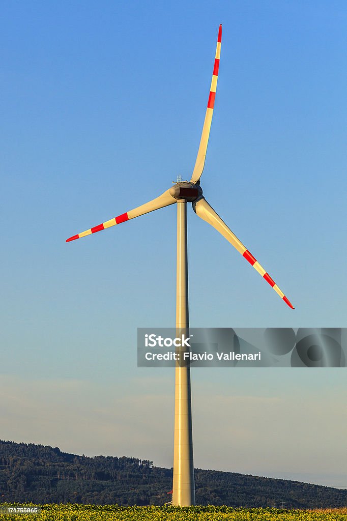 Wind turbine Wind turbine in a field in Lower Austria. Agricultural Field Stock Photo