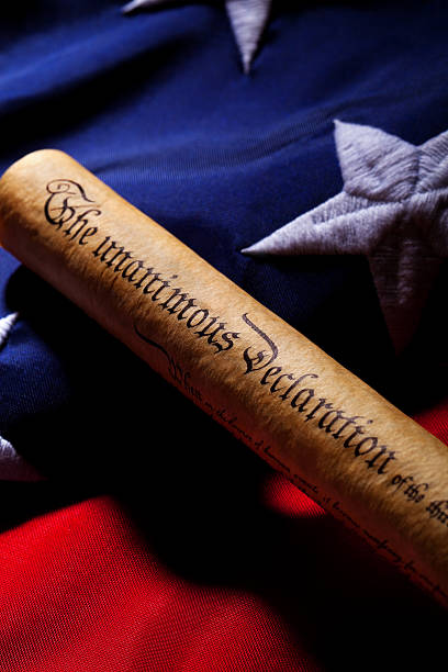 istock US Declaration of Independence & USA Flag 174756183