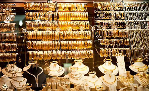 gold schmuck großen basar in istanbul, türkei - prepossessing stock-fotos und bilder