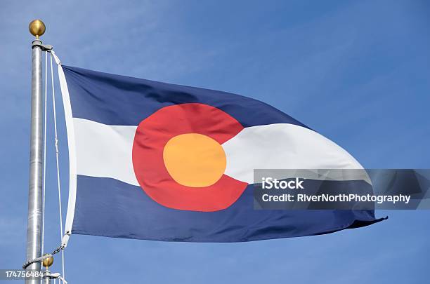 Foto de Bandeira Do Colorado e mais fotos de stock de Azul - Azul, Bandeira, Colorado