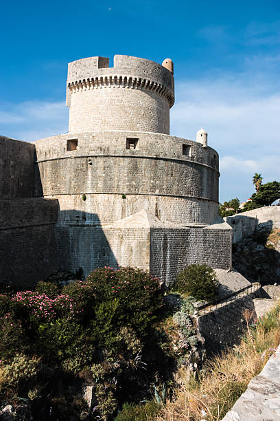 KRK, Croatia April 14, 2019: Fortifications of city Krk, the capital city of Krk island in Croatia.