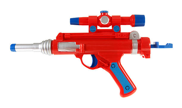 おもちゃの拳銃白で分離 - toy gun ストックフォトと画像