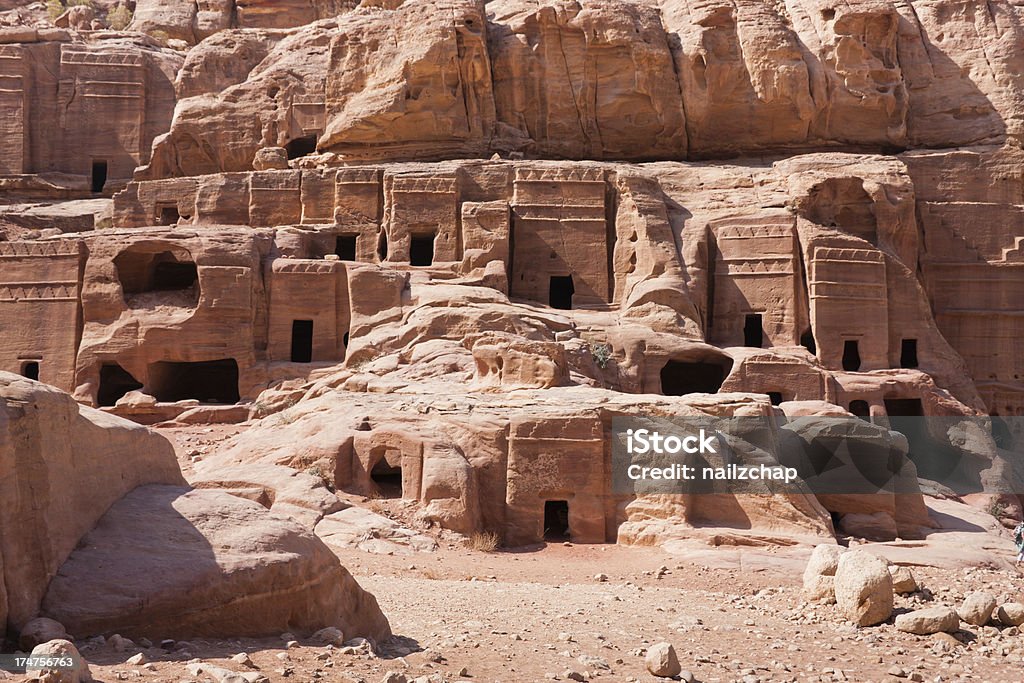 Grabstätten in Petra in Jordanien - Lizenzfrei Alt Stock-Foto