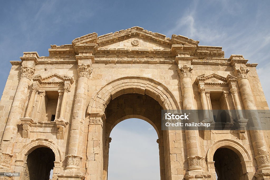 A cidade romana de Gerasa de Jerash, Jordânia - Foto de stock de Antigo royalty-free