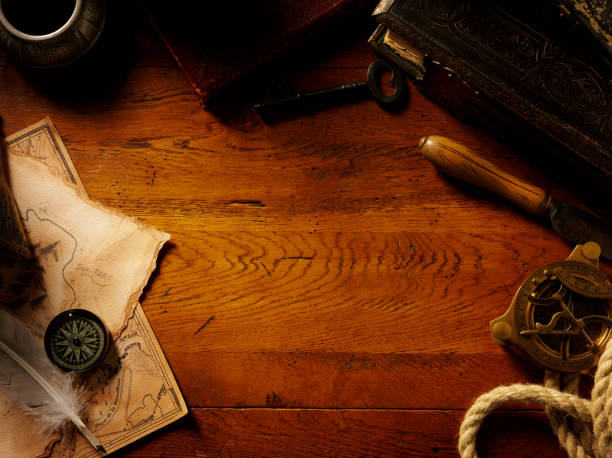 istock Old Oak Table with a Frame of Antiques and Collectables 174757299