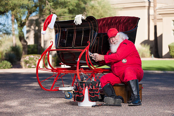 istock Real Santa Working on His Sleigh 174757346
