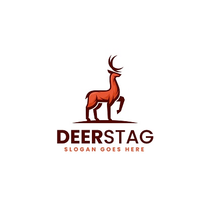 Vector Illustration Deer Stag Simple Mascot Style