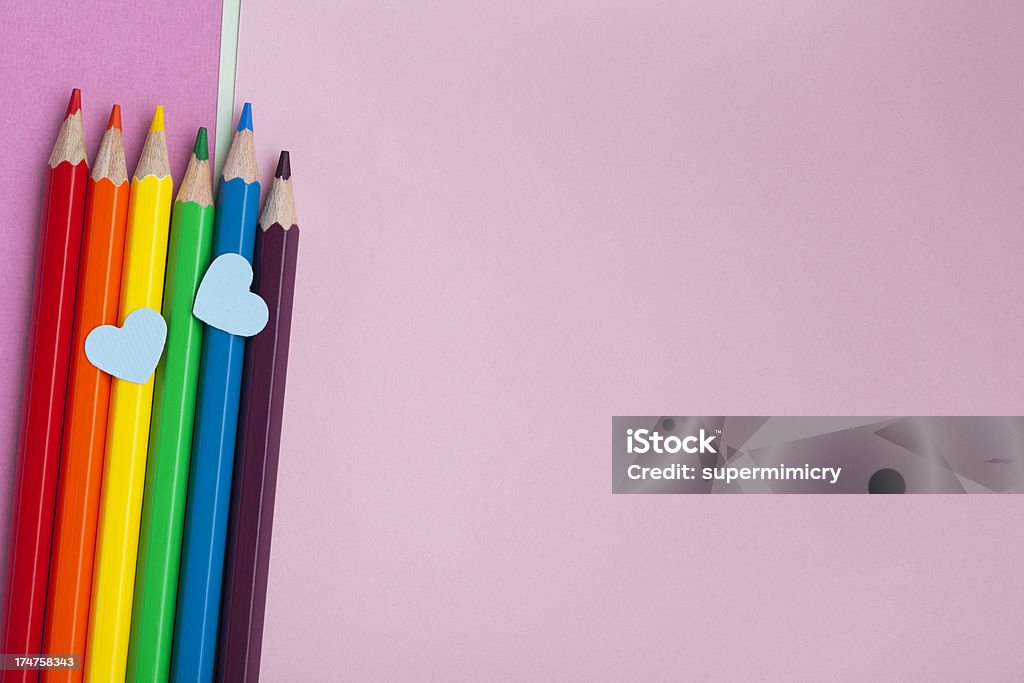 Lápis de arco-íris - Royalty-free Amor Foto de stock