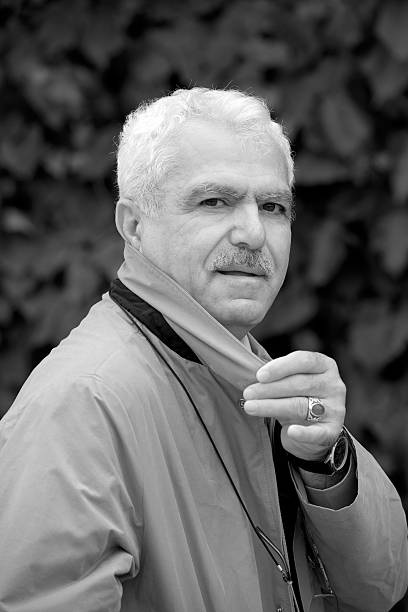 Turkish business man, black and white.
