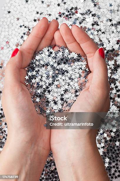 Wishing On A Star Stock Photo - Download Image Now - Confetti, Heap, Silver - Metal