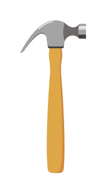 Vector illustration of Tool is a hammer on a wooden handle