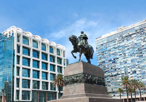 Executive Tower (Spanish: Torre Ejecutiva) the name of the working place of the President of Uruguay with the monument of  JosA Artigas
