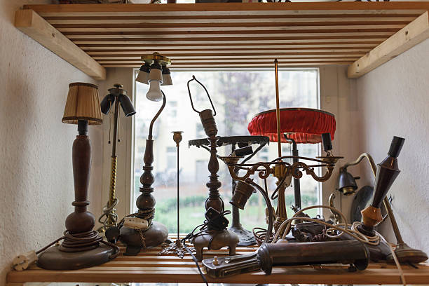 istock Old Lamps in Antique Shop 174759640