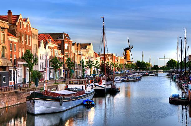 Rotterdam's Delfshaven with his Historic Boats