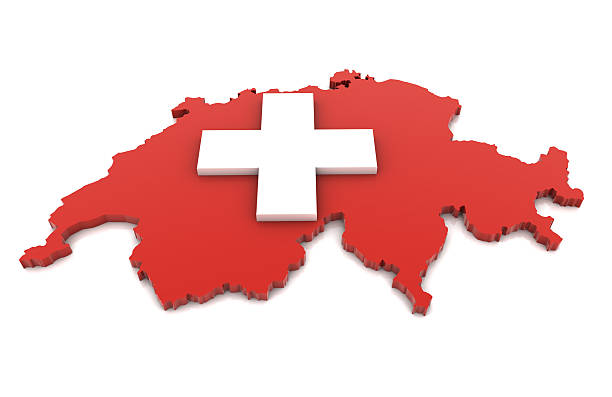 карта швейцария - cantons стоковые фото и изображения