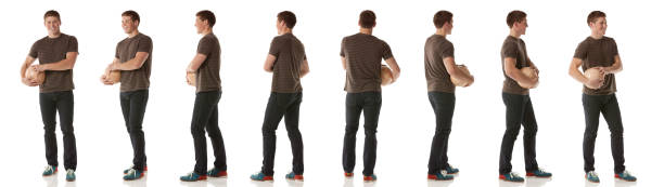Multiple images of a man with bowling ball Multiple images of a man with bowling ballhttp://www.twodozendesign.info/i/1.png man standing profile stock pictures, royalty-free photos & images