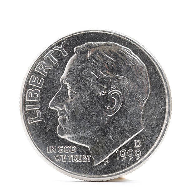 istock One side of a US dime coin on white background 174759930