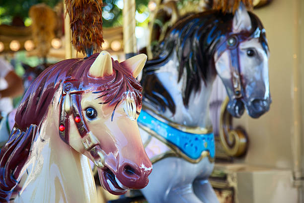 istock Horses on a carnival Merry Go Round 174760336