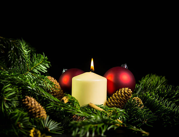 istock Christmas decoration with candle 174760448