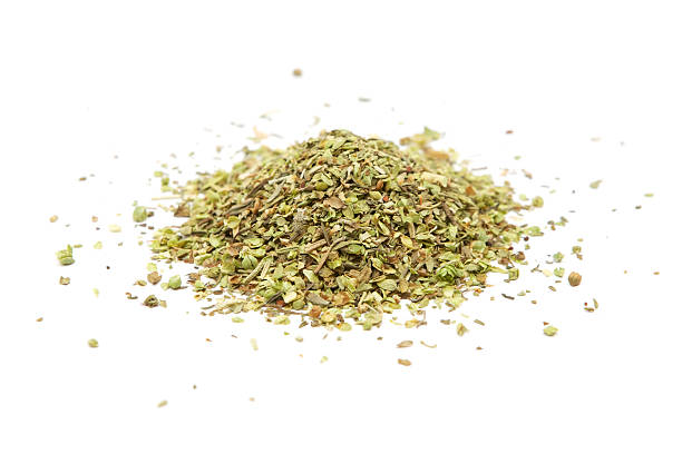 Green herbs isolated on a white background. Shallow depth of field.