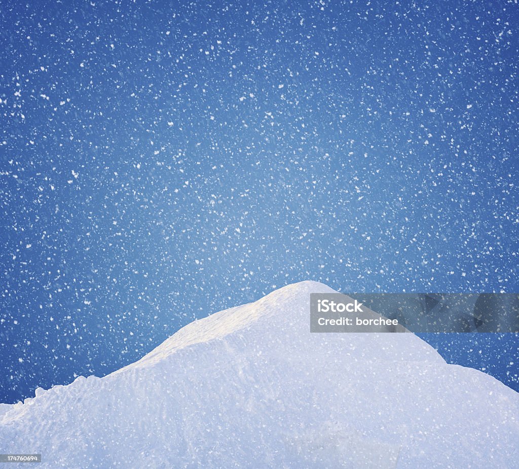 Winter Scene Snowy hill on a winter day. Heap Stock Photo
