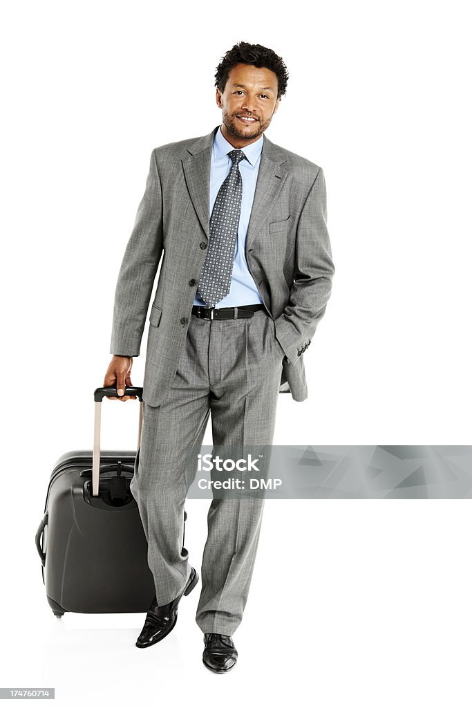 Hombre de negocios americano africano sigue en viaje de negocios - Foto de stock de 30-39 años libre de derechos
