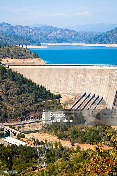 Shasta Lake Dam In California Stock Photo - Download Image Now - Cable, California, Cloud - Sky