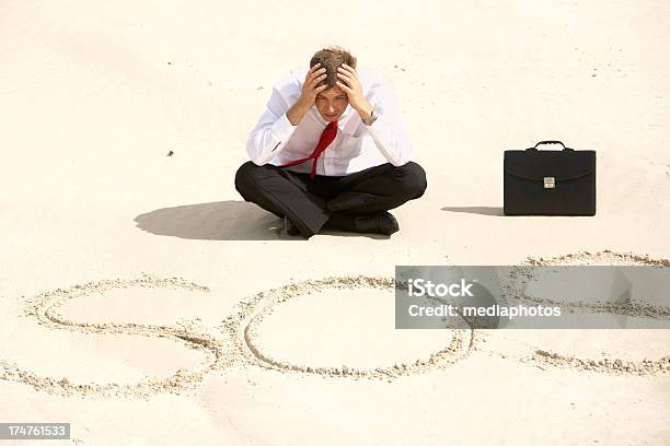 In Desert Stock Photo - Download Image Now - SOS - Single Word, Business Person, Businessman