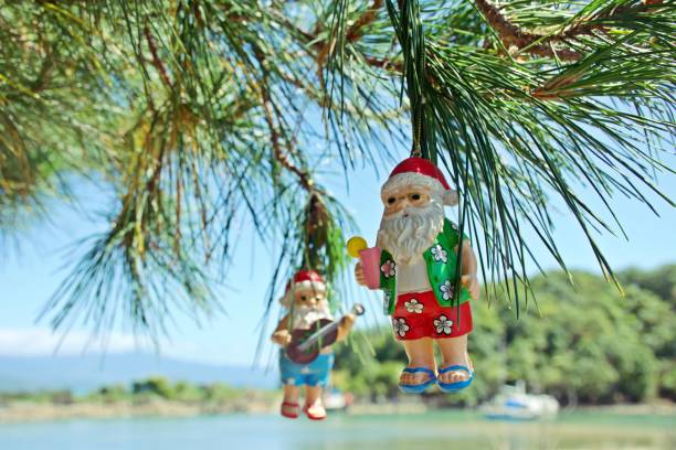 istock Summer Santa Christams Decoration in Beach Scene 1747615805