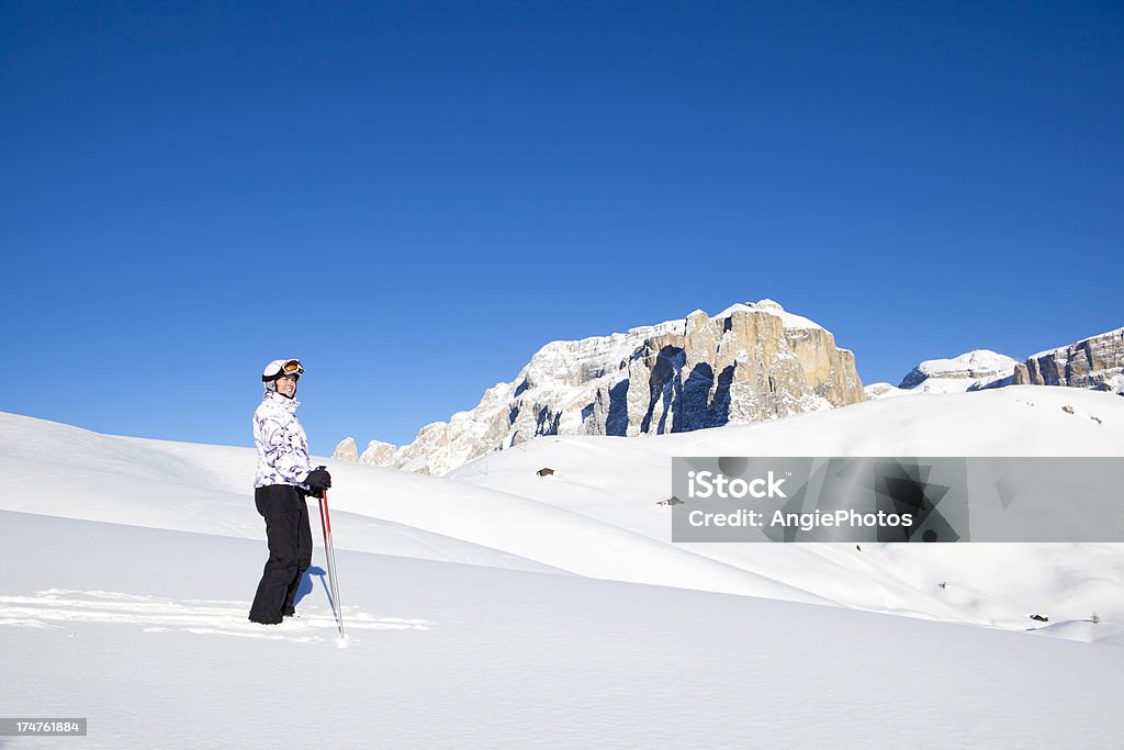스키타기 있는 멋진 겨울 풍경 - 로열티 프리 가루눈 스톡 사진