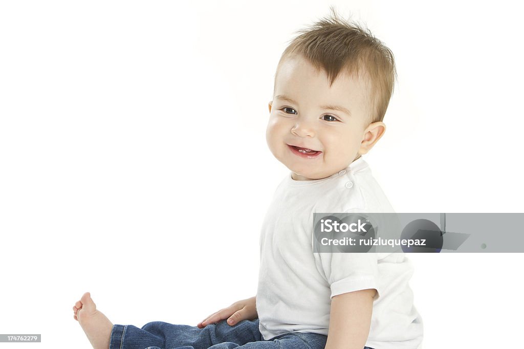 Bebê feliz olhando para a câmera - Foto de stock de 12-17 meses royalty-free