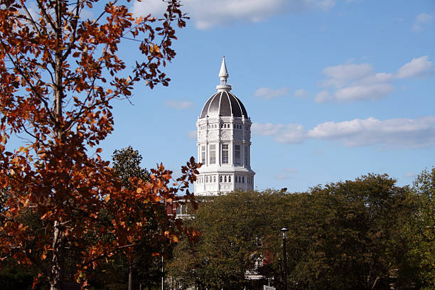 College in the Fall "A college campus with autumn trees in the foreground. (Jesse Hall, University of Missouri - Columbia.)" criminal defense attorney in st. louis mo stock pictures, royalty-free photos & images