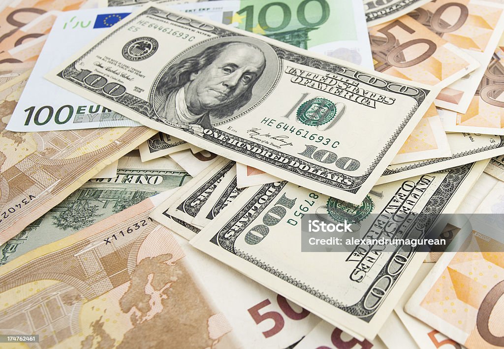 Dólar Agains Euro - Royalty-free Abundância Foto de stock