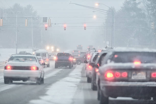 istock Traffic backing up on a winter road. 174762531