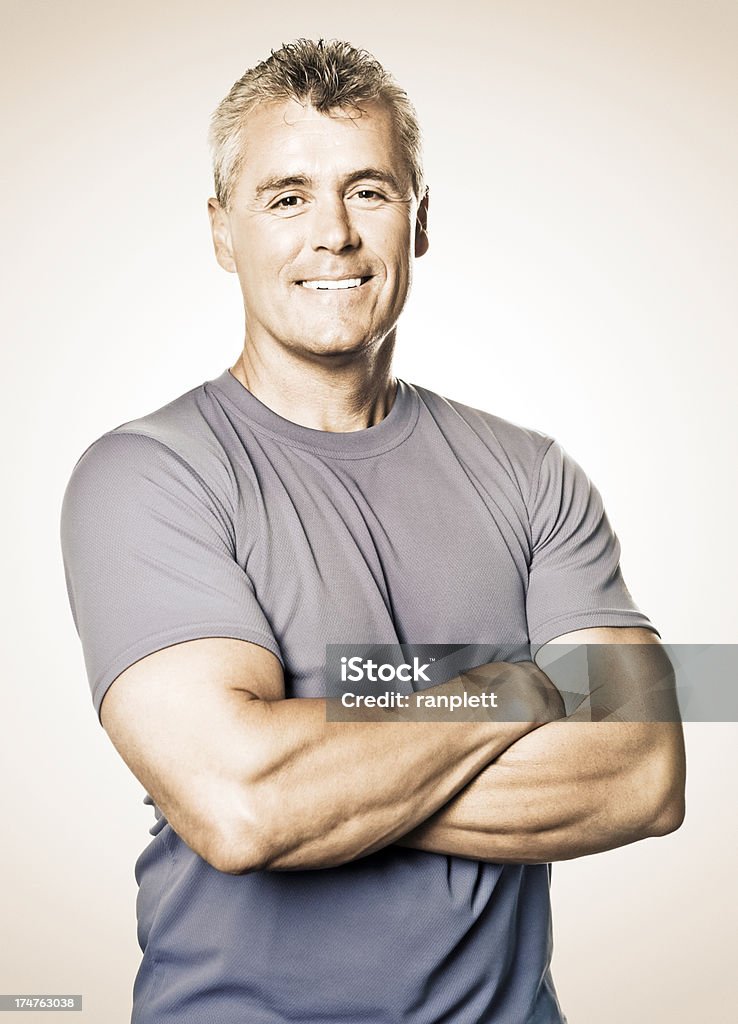 Fit Mature Man (Isolated)  Men Stock Photo