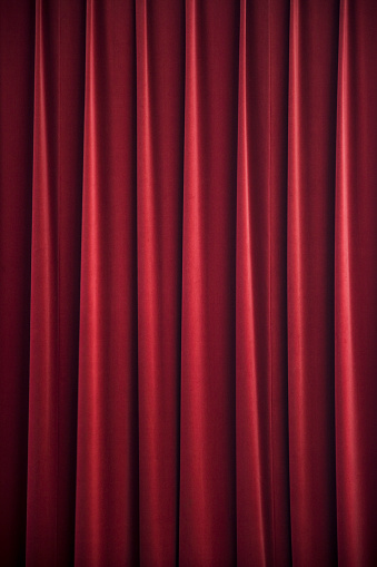 deep red stage curtain, background texture with space for text