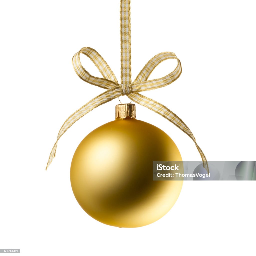 Golden Natal com bauble - Foto de stock de Bola de Árvore de Natal royalty-free