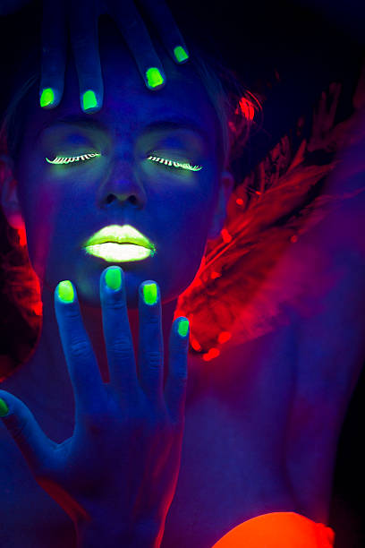 istock Neon Women Portrait with Lime Green Fingernails 174763481