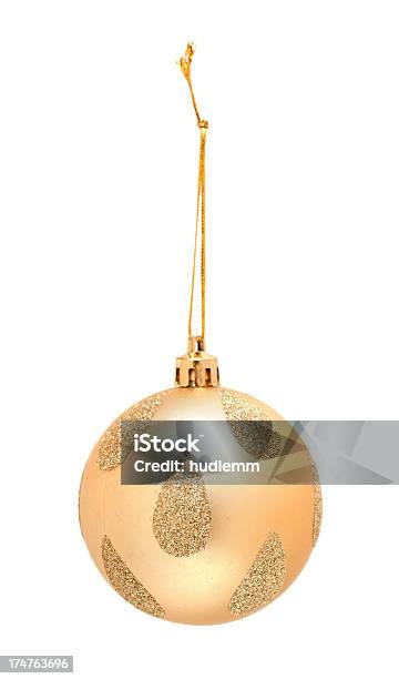 Gold Christmas Ball Isoliert Stockfoto und mehr Bilder von 2013 - 2013, Abendball, Beleuchtet