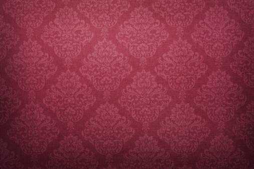 Red Victorian Pattern Linen Fabric Texture