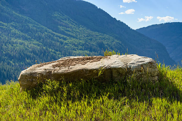 Rock and Scenic Mountain Landscape Backdrop stock photo