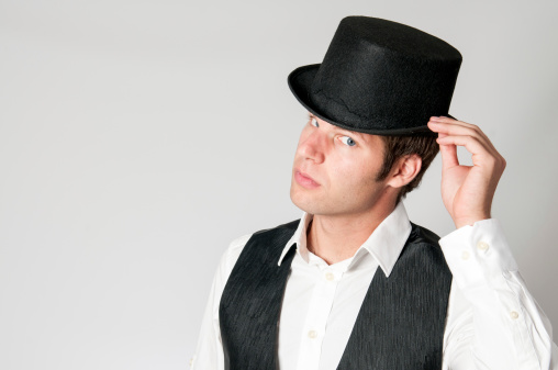 Young Caucasian Man in a Top Hat