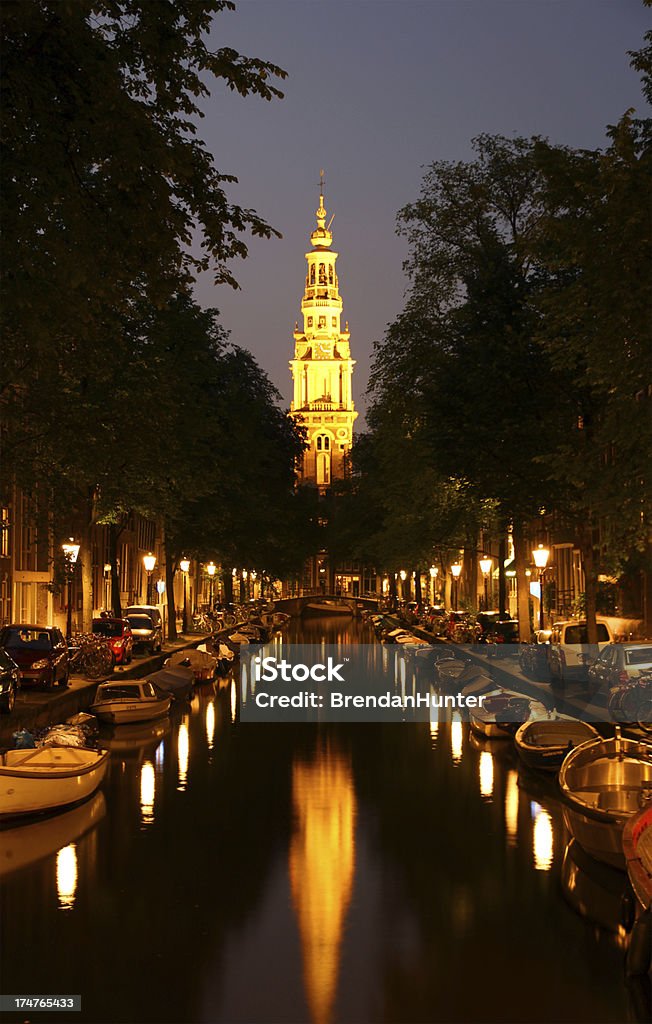 Lumières de minuit - Photo de Amsterdam libre de droits