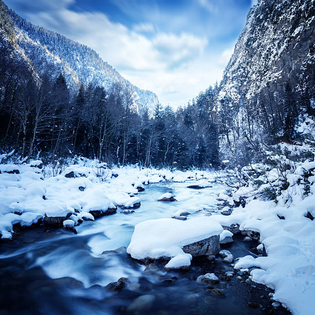 istock Winter shot of river in mountains 174765960