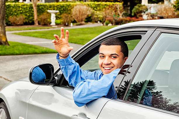 Happy Young Man with New Car