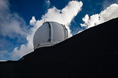 Observatories on top of Mauna Kea mountain on the Big Island of Hawaii, United States