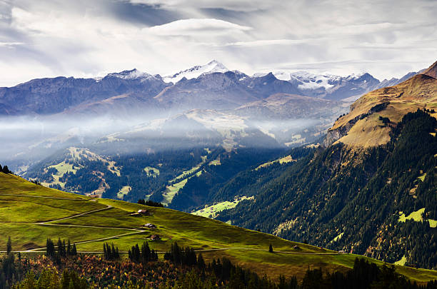 istock Valley on Swiss Alps with Wildstrubel summit in background 174766594
